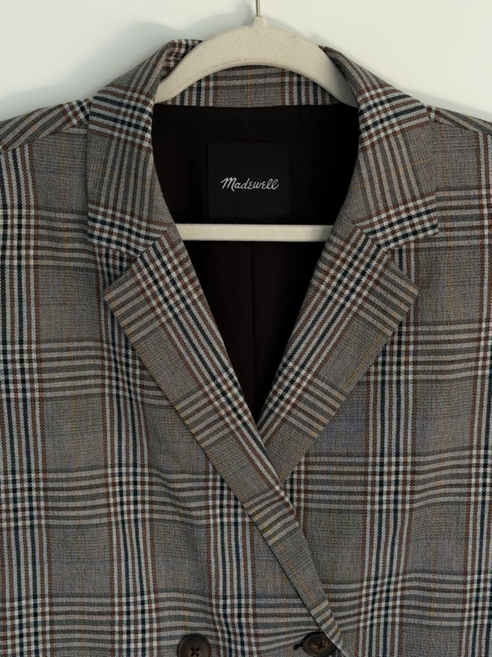 Madewell Menswear Plaid Caldwell Double-Breasted Blazer Size Medium 54572 - Picture 4 of 16